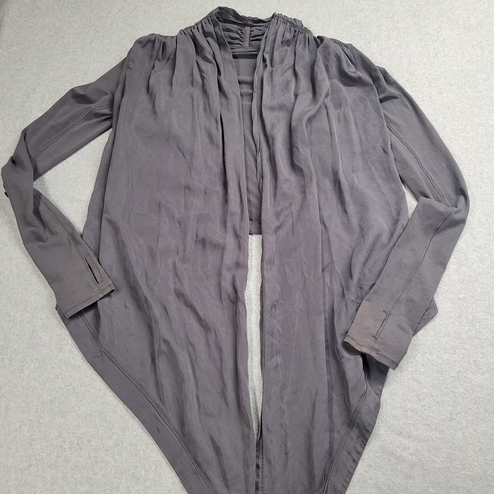 Lululemon Gray Universal Wrap Draped Waterfall Open Front Cardigan Size Small